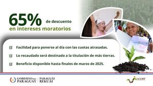 Descuento del 65% intereses moratorios por tierras del INDERT se extiende hasta el 31 de marzo