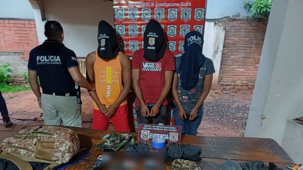 Detienen a trío que se dedicaba a robar mineras de Paso Yobái
