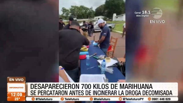 Desaparecieron 700 kilos de marihuana de la sede de la Senad en Canindeyú