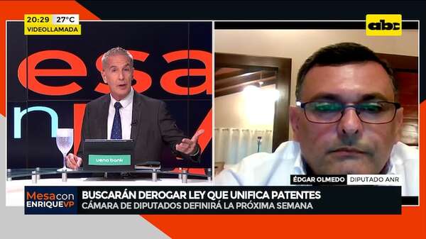 Ley que unifica el costo de las patentes: “se debe derogar o modificar”, dice diputado - Mesa de Periodistas - ABC Color
