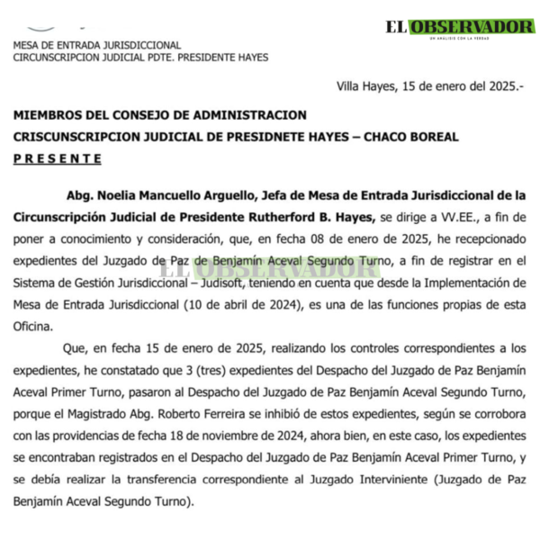 Informe de jefa de Mesa de Entrada salpica a jefa de Estadística, denunciada en el caso mafia de pagarés
