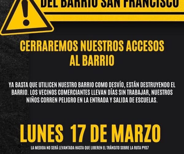 Conflicto en Hernandarias puede agravarse con anuncio de cierre del barrio San Francisco