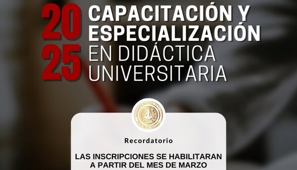 FIUNA convoca a participar de los cursos de capacitación y especialización en Didáctica Universitaria 2025 – 2026