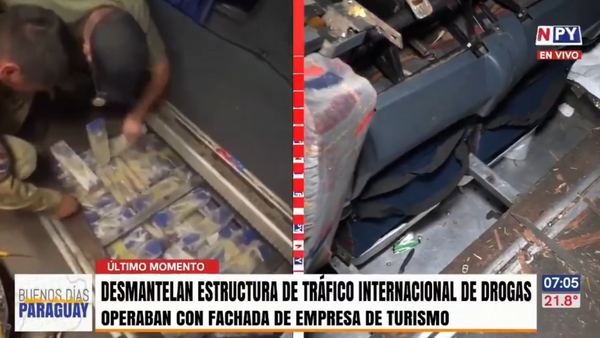 Empresa de turismo ofrecía viajes “baratos” pero traficaban hasta 2 toneladas de droga en el bus hasta Brasil