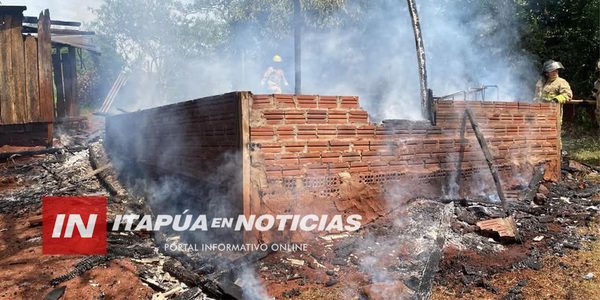INCENDIO DEJA SIN HOGAR A UNA FAMILIA EN TOMÁS ROMERO PEREIRA