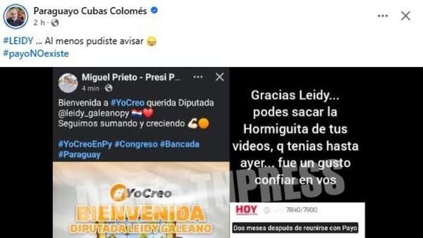 Payo Cubas, enrabiado contra Miguel Prieto por "robarle" su diputada