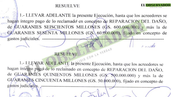 Ejecutan indemnización de más de G 1.100 millones para dos víctimas del incendio del supermercado Ycuá Bolaños