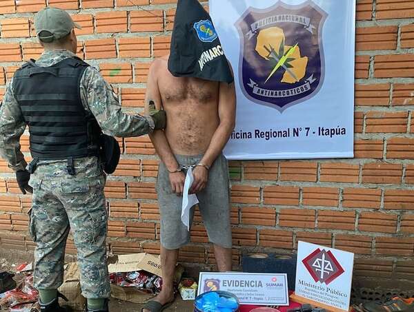 Allanan presunta boca de fumo, detienen a un hombre e incautan un arma de fuego en Encarnación - Policiales - ABC Color