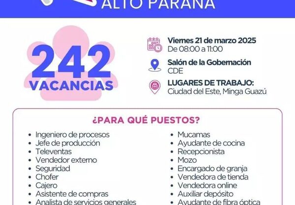 Expo Empleo Alto Paraná ofrece más de 240 vacancias laborales este viernes