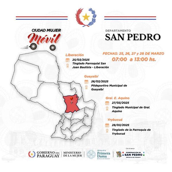 Servicios gratuitos de Ciudad Mujer Móvil llegarán al departamento de San Pedro - .::Agencia IP::.