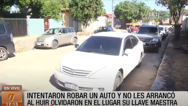 Intentaron robar un auto y no les arrancó