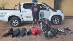 Capturan a joven por robo de motocicleta y hallan droga y autopartes en su poder - Policiales - ABC Color