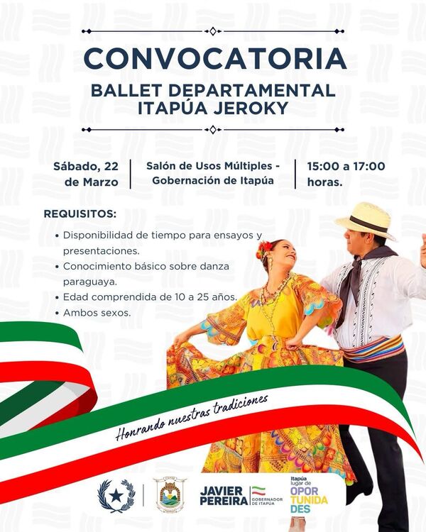 Audición para el Ballet Departamental "Itapúa Jeroky" 2025: ¡Una oportunidad única para jóvenes talentos!
