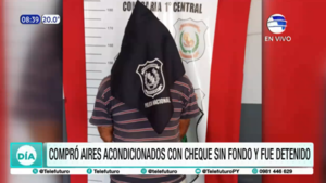 Compró acondicionadores de aire con cheque sin fondos y fue detenido