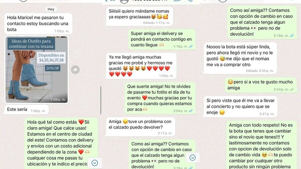 Quiso devolver sus botas porque a su novio no le gustaron y la vendedora le escrachó