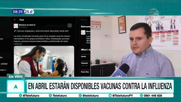 En Abril estarán disponibles vacunas contra la Influenza y el COVID-19