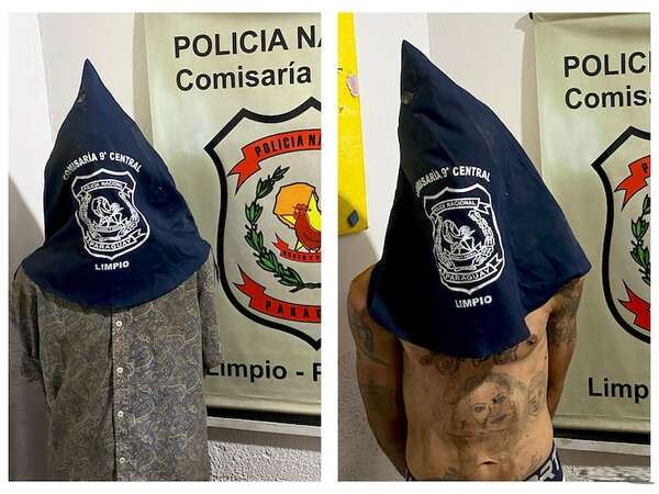 Limpio: capturan a dos sospechosos de robo con una motocicleta denunciada como robada - Policiales - ABC Color