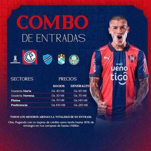Cerro Porteño ofrece combo de entradas para la Libertadores - Fútbol - ABC Color
