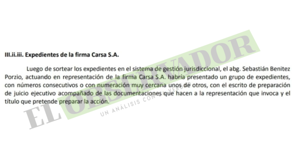 Mafia de pagarés: Sebastián Benítez Porzio es el otro abogado de CARSA imputado