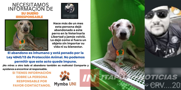 CRUEL: ABANDONÓ A SU MASCOTA EN UNA VETERINARIA Y FUE DENUNCIADO