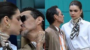 Nadia Ferreira y Marc Anthony fueron pillados a los besos en un partido de tenis