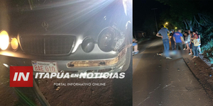 GRAVE ACCIDENTE DE TRÁNSITO EN MARÍA AUXILIADORA DEJÓ UN MOTOCICLISTA HERIDO