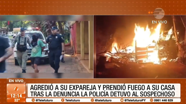 Agredió a su expareja y prendió fuego a su casa por celos