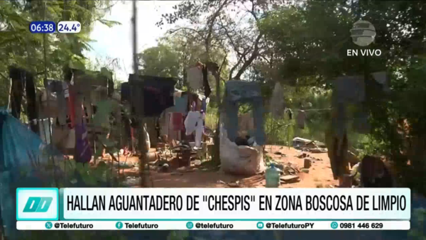 Hallan aguantadero de ''chespis'' en zona boscosa de Limpio
