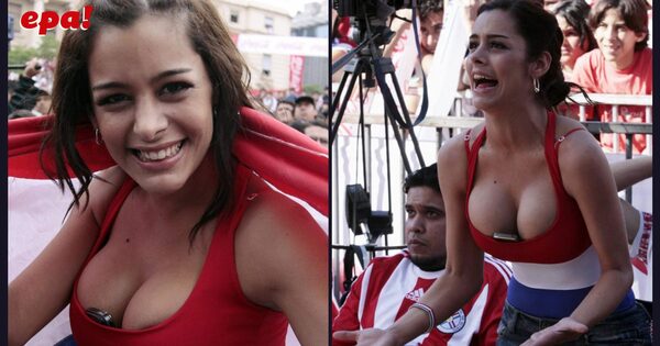 ¡Impre! Larissa Riquelme volvió a vestir su mítica malla para alentar a la albirroja