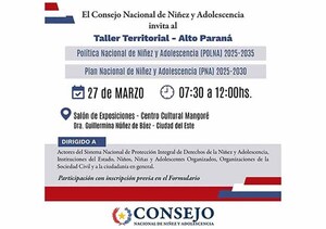 Invitan a Taller y Audiencia Pública convocado por el Consejo Nacional de Niñez y Adolescencia | DIARIO PRIMERA PLANA