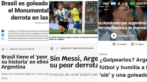 La prensa de Brasil destrozó a su Selección tras derrota ante Argentina