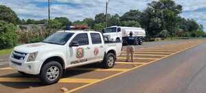 Incautación de camión cisterna con carburantes de procedencia desconocida en Coronel Bogado