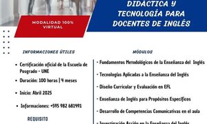 Ofrecen Diplomado en Didáctica y Tecnología para docentes de Inglés