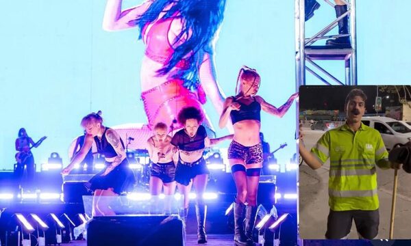 Tiktoker se disfrazó de barrendero y logró entrar gratis al VIP del Lollapalooza de Argentina