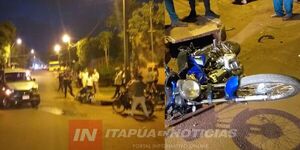  MOTOCICLISTA Y ACOMPAÑANTE RESULTAN HERIDOS TRAS COLISIÓN EN ENCARNACIÓN 