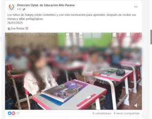 Video: graban a alumnos para que agradezcan a Peña por compra de pupitres chinos - Nacionales - ABC Color