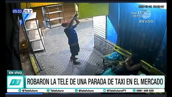 Roban televisor de parada de taxi en inmediaciones del Mercado 4