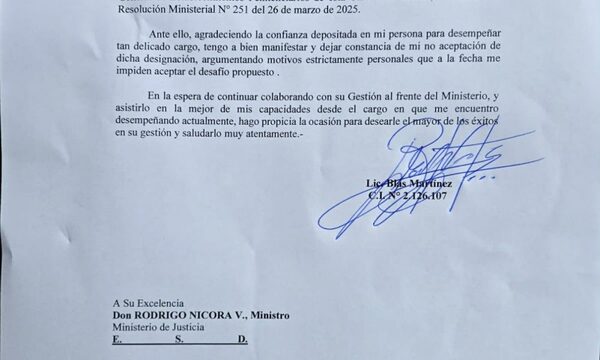 Renuncia interventor de cárcel de Minga Guazú