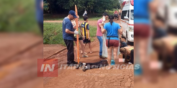 MENOR DE 13 AÑOS SUFRIÓ UN ACCIDENTE DE MOTOCICLETA EN FRAM