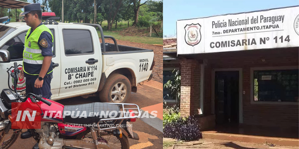 POLICÍA RECUPERA MOTOCICLETA ROBADA EN EL BARRIO CHAIPE