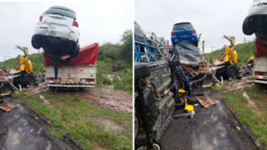 Paraguaya muere en terrible accidente entre tres camiones en Argentina