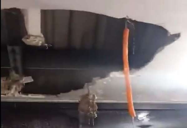 Video: cielorraso de la USF de Yasy Cañy se destrozó tras lluvias - Nacionales - ABC Color