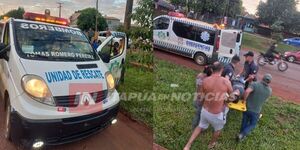 MOTOCICLISTA HERIDO TRAS CAÍDA EN TOMÁS ROMERO PEREIRA 