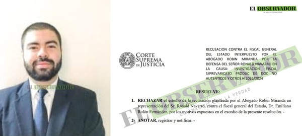 Alegaciones de oficial de justicia son insuficientes para recusar a Fiscal General