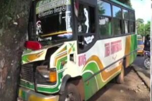 Bus chatarra chocó contra un árbol en CDE - SNT