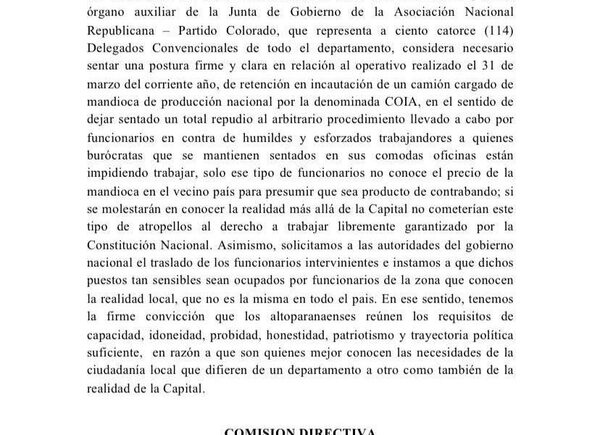 Consejo de Convencionales denuncia abuso contra productores