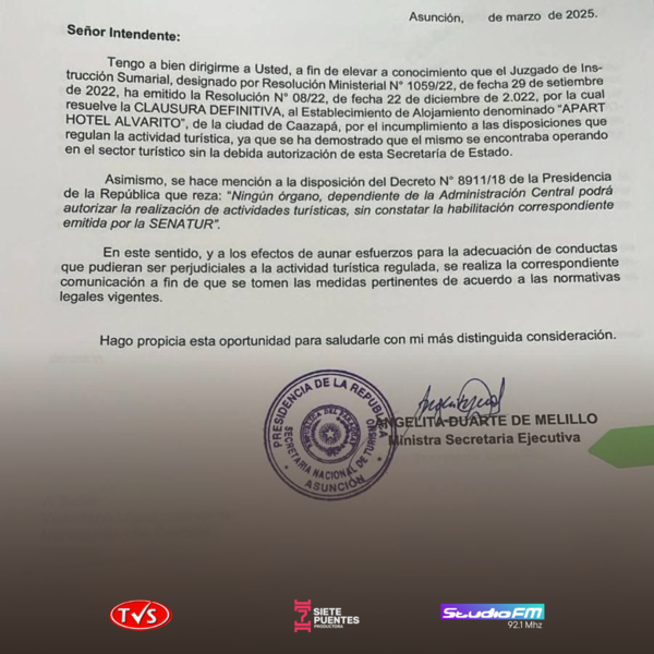 PROPIETARIO DEL APART HOTEL ALVARITO DEFIENDE SU ESTABLECIMIENTO ANTE POSIBLE CLAUSURA - TVS