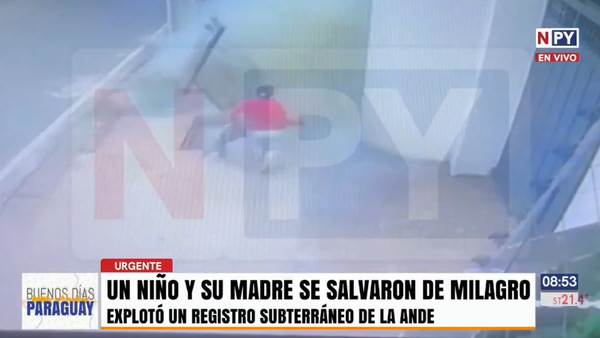 ¡De milagro! Niñera salvó a un bebé de una explosión de registro subterráneo de la ANDE