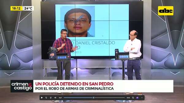 Video: detienen a policía por supuesto robo de armas de Criminalística y recuperan una de las pistolas - Crimen y castigo - ABC Color