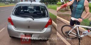  CICLISTA RESULTÓ HERIDO TRAS CHOCAR CONTRA UN AUTO ESTACIONADO 